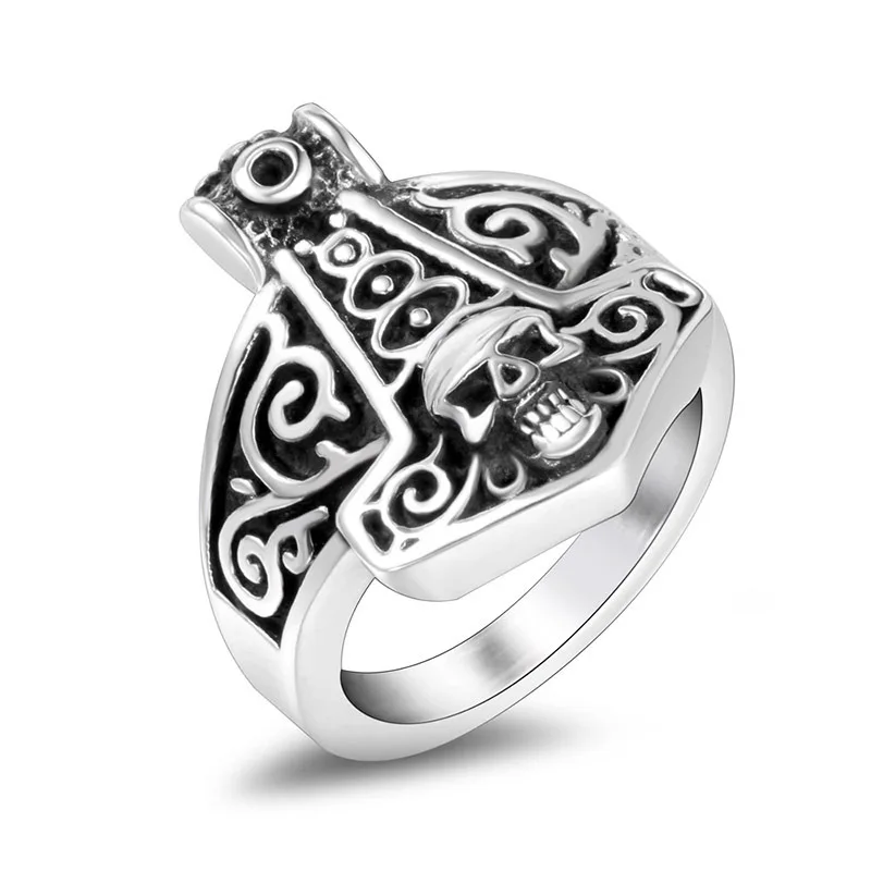 Кольцо Hemiston в стиле панк хип хоп Череп кольцо из титановой стали Хэллоуин