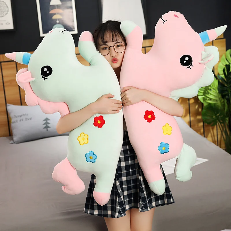 

50/70/90cm Lovely Unicorn Plush Toys for Children Stuffed Cute Animal Flower Pillow Dolls Kids Baby Gifts