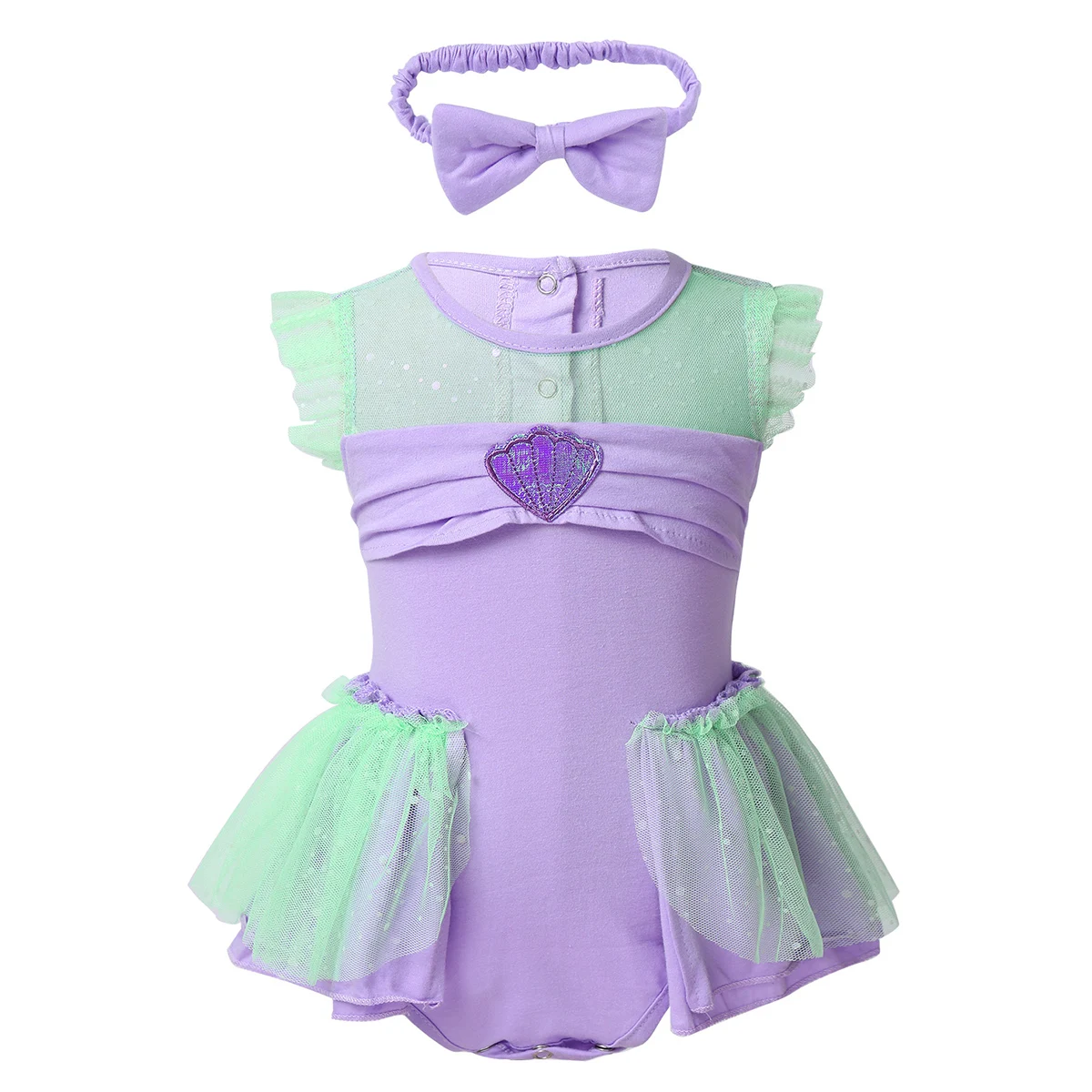 Комбинезон для маленьких принцесс Русалка костюм с повязкой на голову Хэллоуина