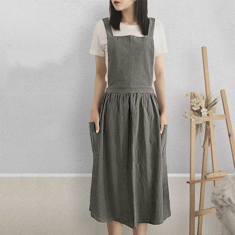 

Apron woman fashion Japanese florist art studio cotton nail bakery work clothes