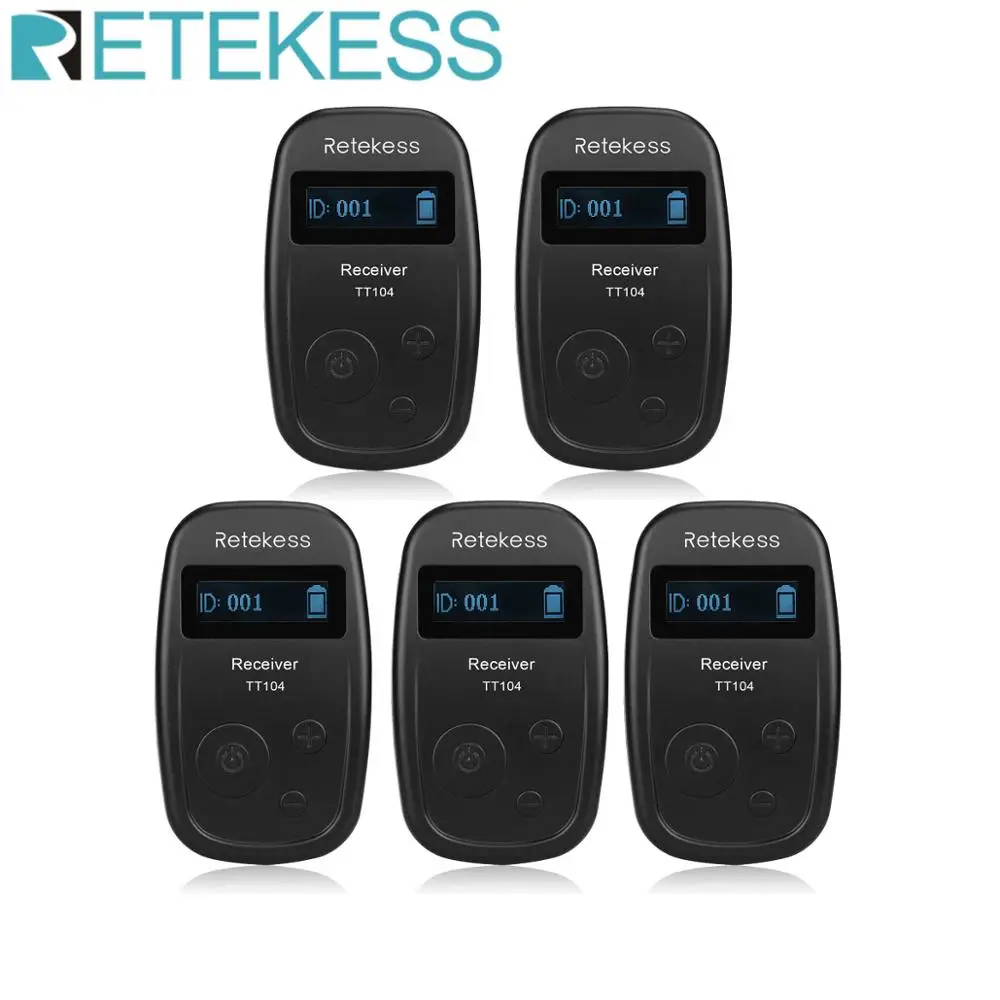 Retekess 5 шт. TT104 UHF беспроводной приемник для беспроводной гид системы встречи церкви синхронного перевода системы