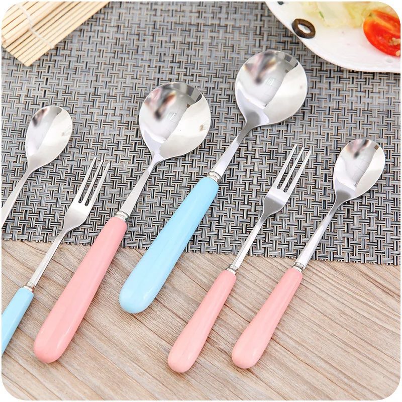 Керамическая ручка из нержавеющей стали вилка для фруктов десерт небольшой