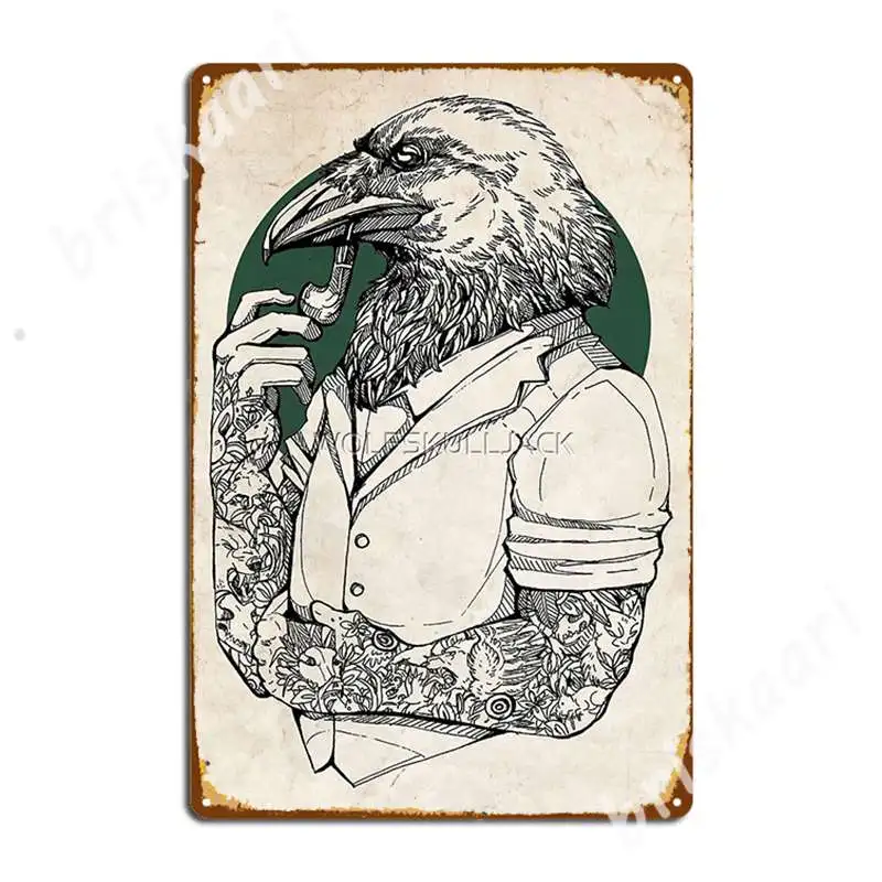 

Мужские знаки с принтом ворона, металлические знаки бляшки в стиле ретро, барная пещера, клубный жестяной знак, плакаты
