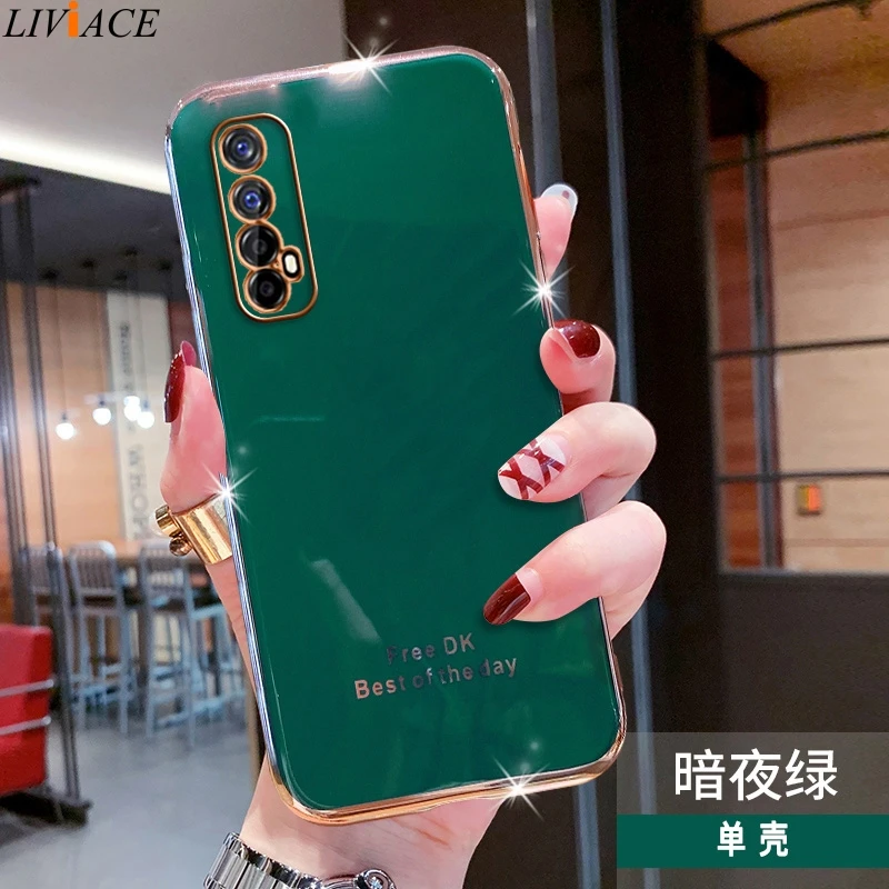 luxury gold plating silicone phone case for oppo realme 5 6 7 pro 5g 5i 6i c3 6s gt c21 a5 a9 2020 glitter soft back cover free global shipping