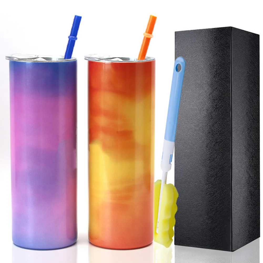 

Stainless Steel Water Bottle 600ml Color Changing Surface Vacuum Thermos Double Wall Hydroflask Portable Vacuum Flask for Sport