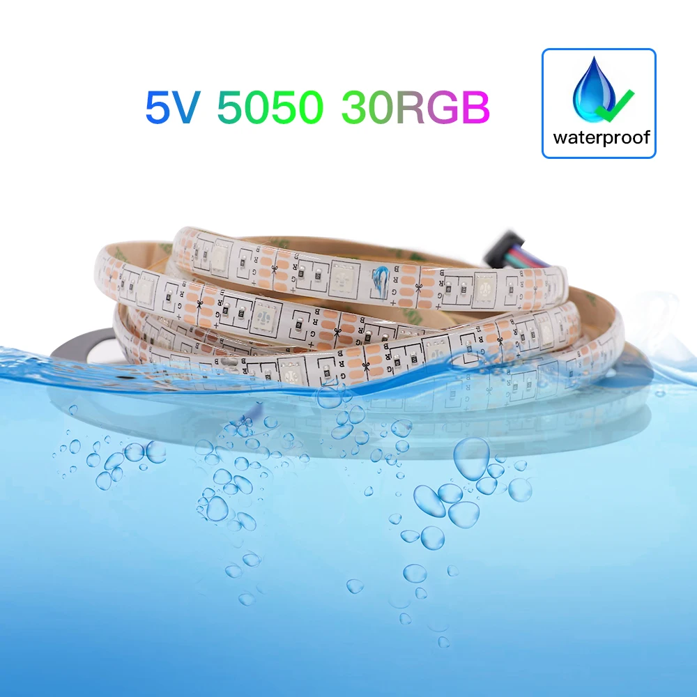 RGB Лента светодиодная Водонепроницаемая с Bluetooth 5 В SMD5050|Светодиодные ленты| |