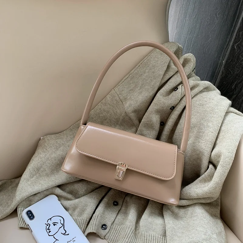 

Niche Shoulder Bags for Women Khaki 2021 Underarm Baguette Bag Female Top-hanle Trendy Fashion Handbag All-match PU Clutch PM188