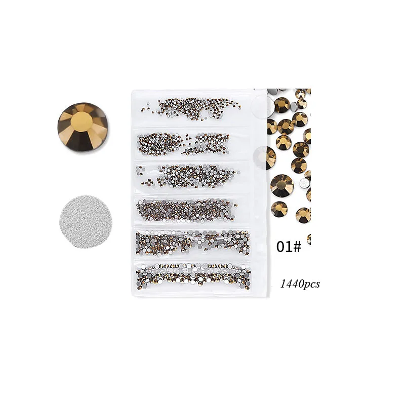 Flatback Glass Nail Rhinestones Mixed Sizes SS3-SS10 Art Decoration Stones Shiny Gems Manicure Accessories | Красота и здоровье