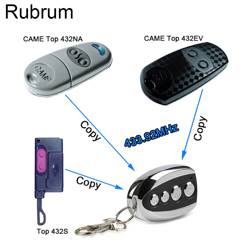 Дубликатор Rubrum 433 92 МГц универсальный пульт дистанционного управления копия CAME TOP