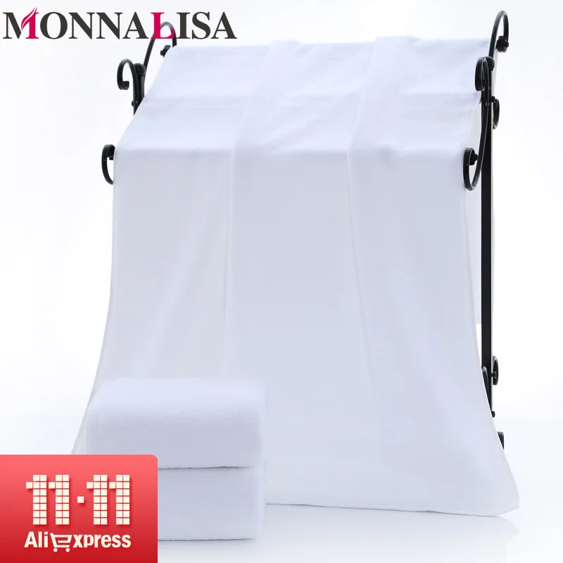 Белое хлопковое банное полотенце большого размера для гостиницы мягкое