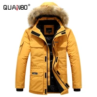 2021 new arrivals winter mens fashion hooded down jacket with fur windbreaker keep warm thicken coat brand parker