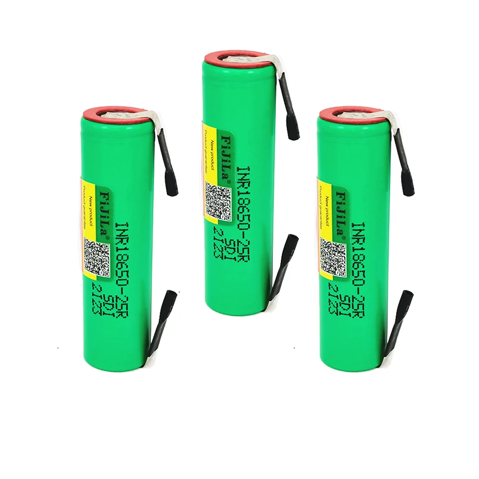 2/3/4/6/10/20 PCS 100% Original For 18650 2500mah battery INR18650 25R 20A discharge lithium batteries+ DIY Nickel | Электроника