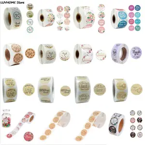 500 шт.рулон, наклейки на клейкой основе