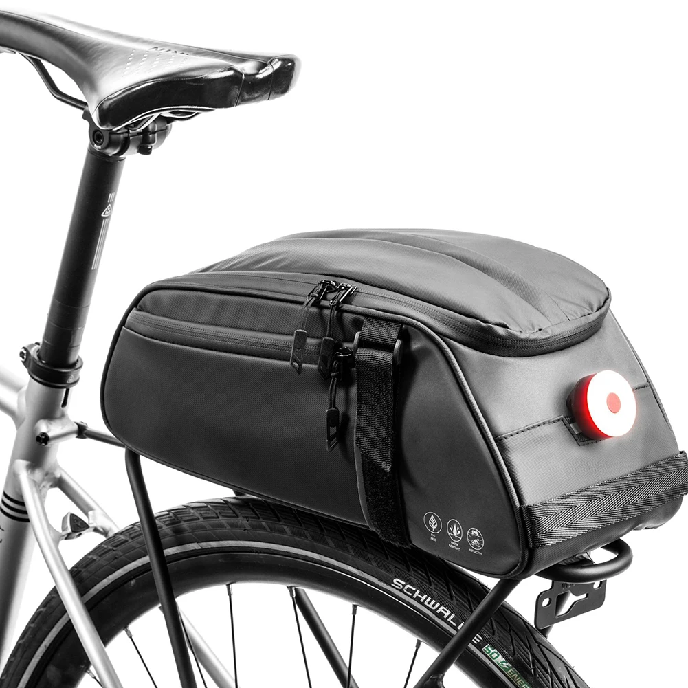 

MTB Bicycle Rear Seat Bag Waterproof PU Leather Cycling Bike Rear Rack Trunk Pannier Luggage Carrier Bag Backpack Cycling Bag