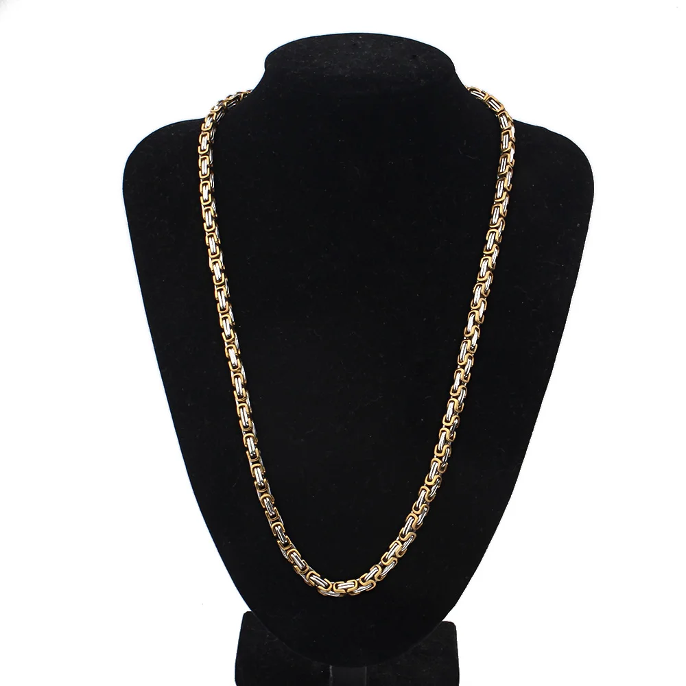 FINE4U N555 5 мм Византийская Коробка звеньевая нержавеющая сталь смешанные цвета