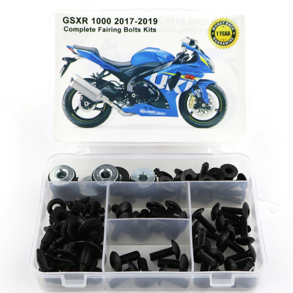 Black Для Suzuki GSXR1000 GSXR 1000 полное покрытие полный обтекатель Болты Комплект стальные зажимы болты для кузовных работ гайки OEM стиль - Цвет: Black