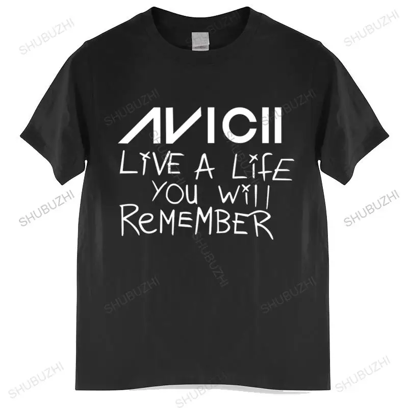Футболка мужская хлопковая топ для лета с надписью Avicii Live A Life You Will помните