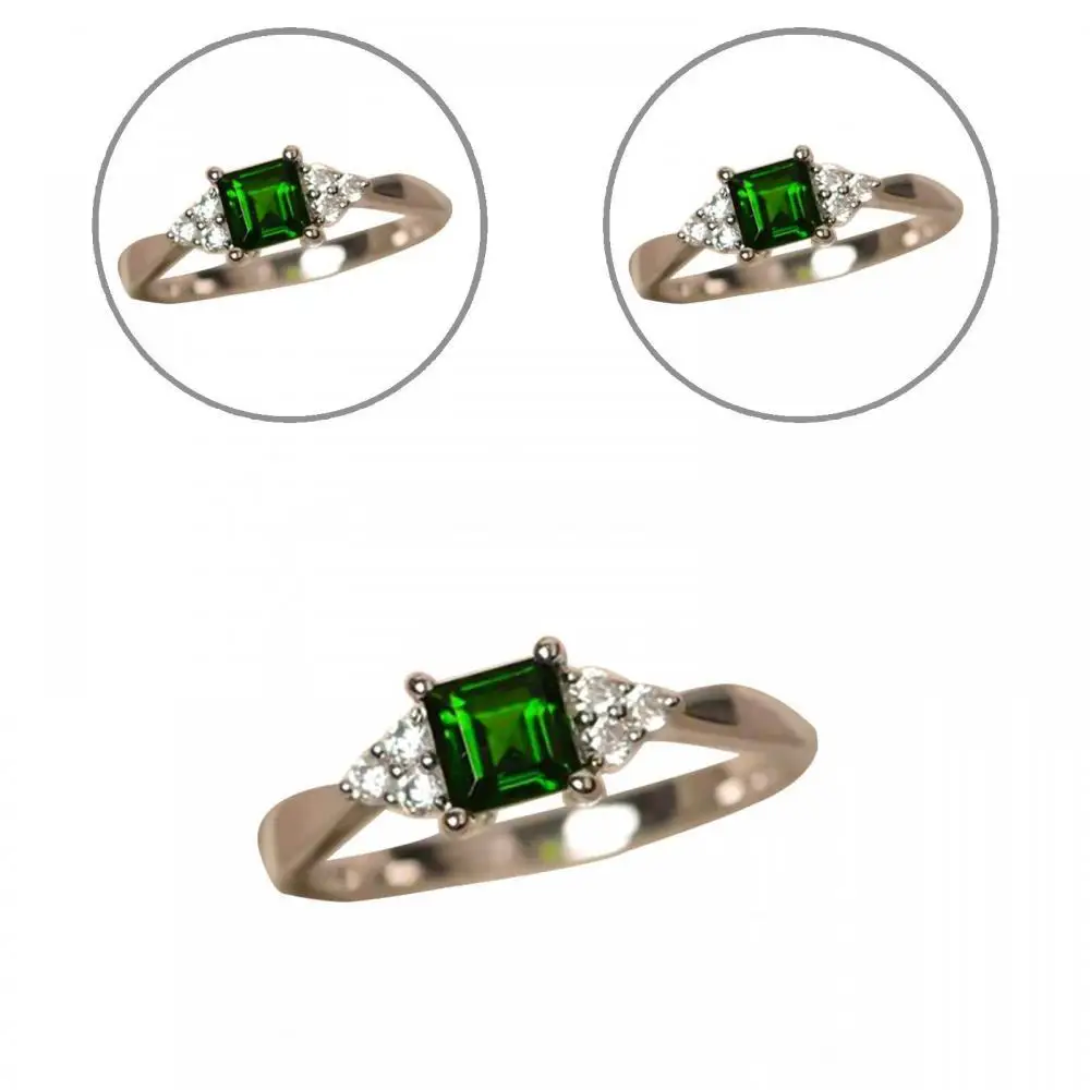 

Fashion Women Square Cut Cubic Zirconia Inlaid Ring Engagement Jewelry Gift