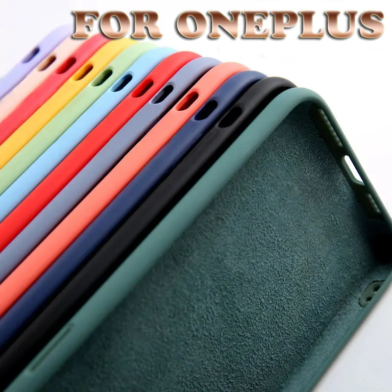 

Fashion Phone Case For Oneplus 7 7T Pro 8 Nord 8T 9 9T 6 6T 5 5T 9 Liquid Silicone Candy Colors Shockproof Protection Back Cover