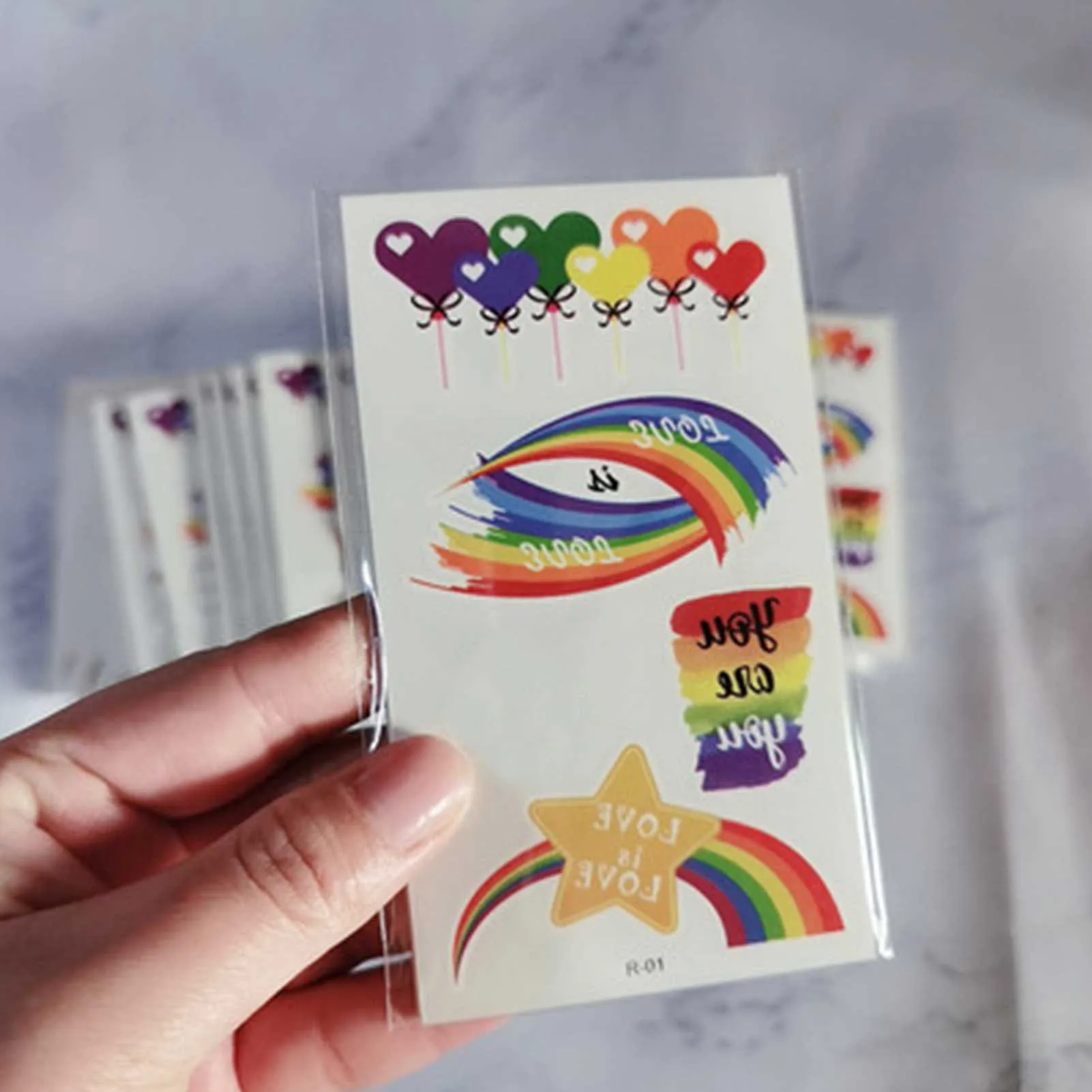 New 10/20PCS Colorful Rainbow Expression Tattoo Sticker Face Hand Lovely Body Art Fake Tatoo Temporary Waterproof Lasting Taty