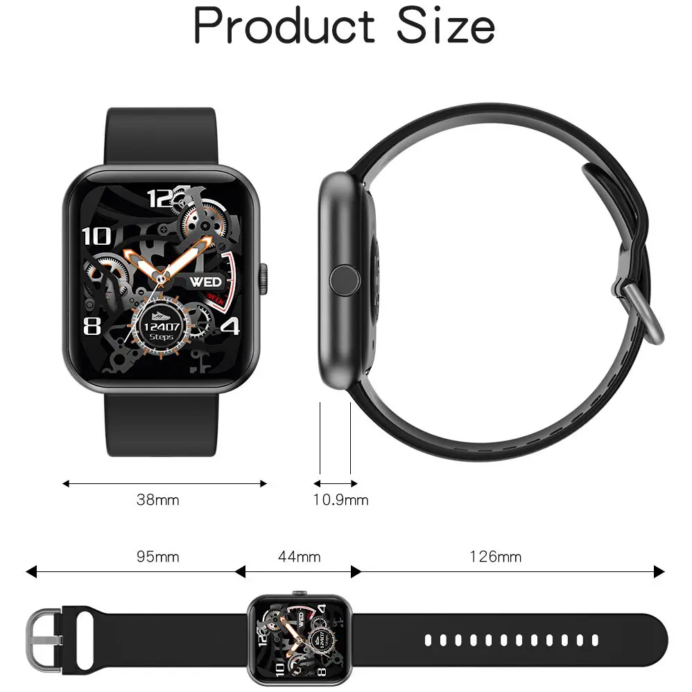 

Ideapro I8 Smart Watch Clock Women 1.7 Inch Full Touch Screen Long Battery Life Support Sleep Monitor Heart Rate Smartwatchs Men