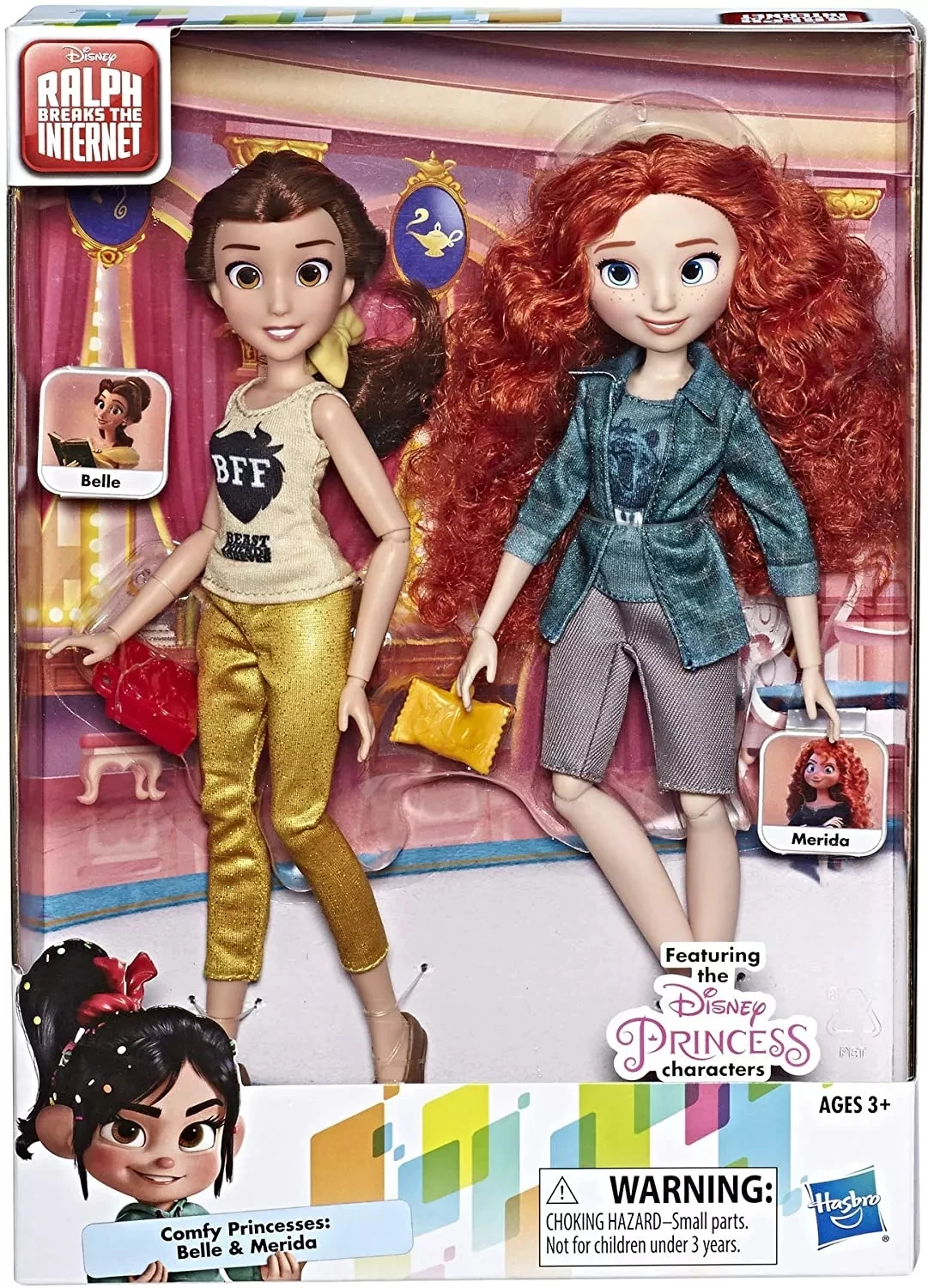

Hasbro Disney Princess Palace Castle Tiana Belle Rapunzel Movie Doll Set with Comfy Clothes and Accessories Children's Gifts