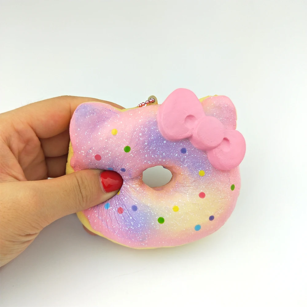 Мягкий hello kitty пончик милый обычный медленный отскок мобильный телефон ремешок с подвеской Рождественский подарок для детей Детские игрушки