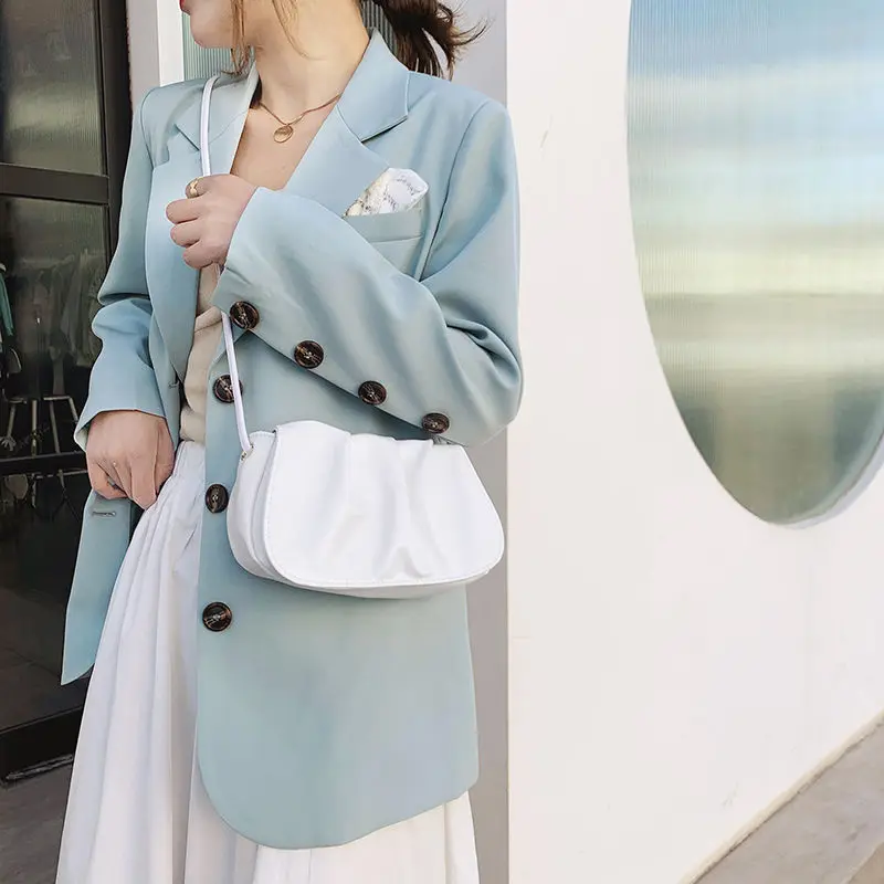 

Women Small Saddle Bag Summer Fashion Girls Fold Purse Handbags Soft PU Leather Ladies Candy Colors Messenger Bags Bolso Mujer