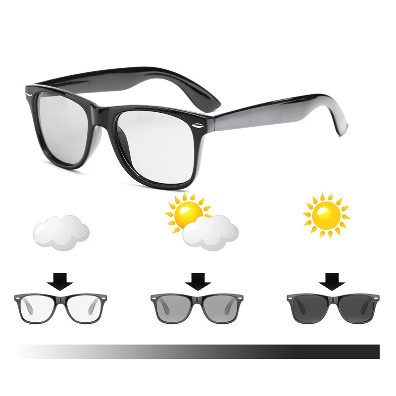 Очки солнцезащитные хамелеоновые квадратные для мужчин и женщин