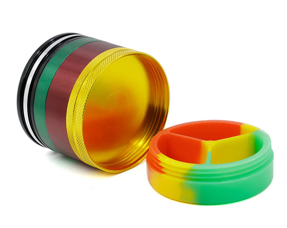 Цветная алюминиевая дробилка силиконовый резервуар для хранения 63 мм 5 шт.