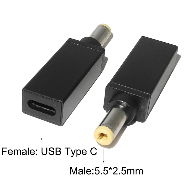 USB Type C Female to 5.5X2.5mm Male Plug Converter Cable for Asus Toshiba 19V Laptop Charger Power Adapter Connector Cable Cord images - 6