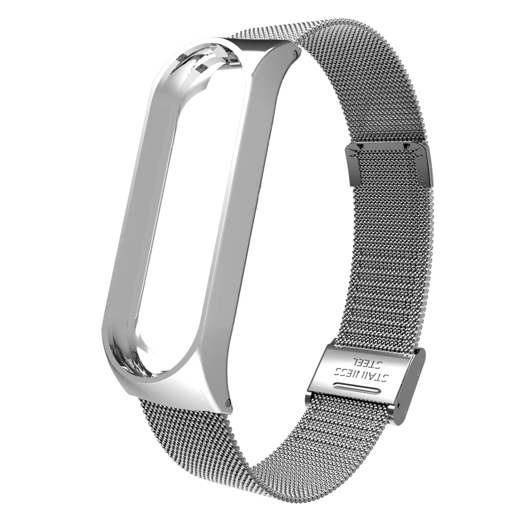 Ремешок из нержавеющей стали для xiaomi mi band 3 4, металлический ремешок для часов, умный Браслет mi band 3, сменные ремешки для часов mi 3 - Цвет: Style 3 Silver