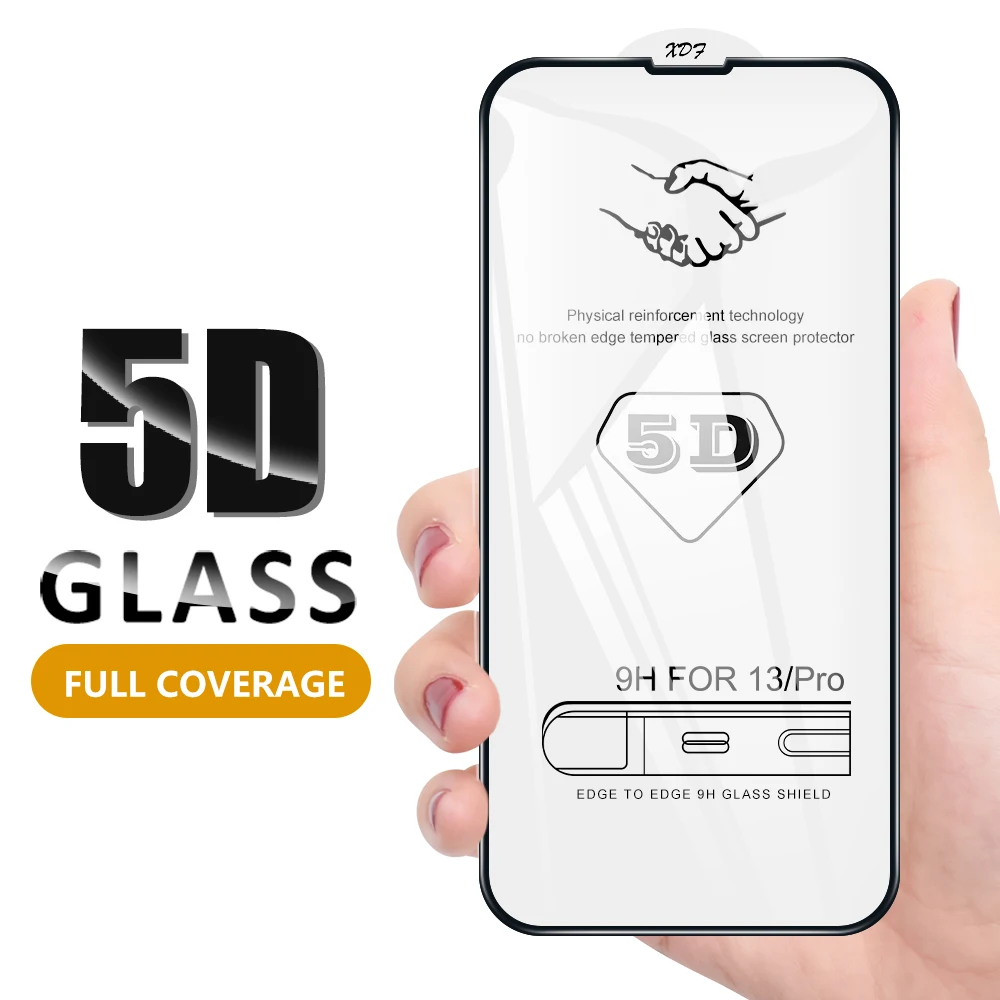 

Закаленное стекло 5D для iPhone 13 Pro Max, Защитное стекло для экрана iPhone 13pro, 13mini, 12, 11, 13 Pro, xs Max, XR, X, 7, 8 Plus, стекло