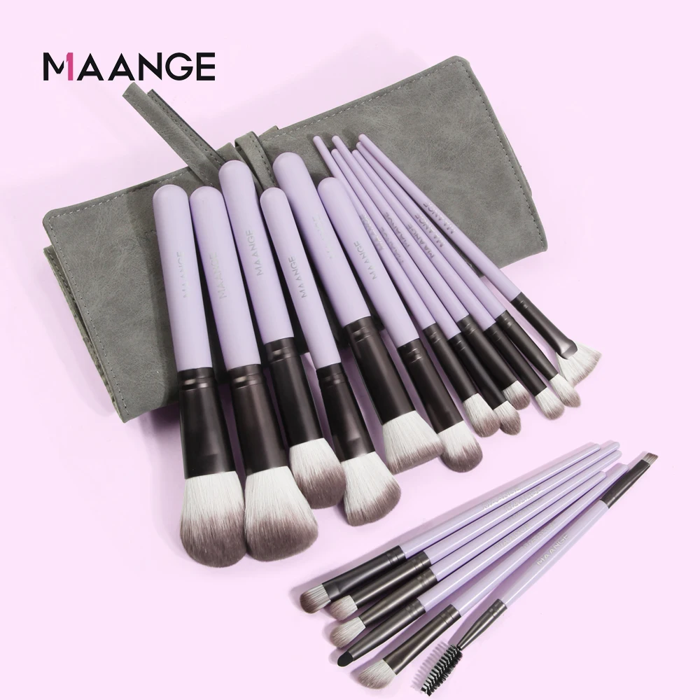 MAANGE 12/18pcs Professional Makeup Brush Set with Bag Cosmetics Tools Eye Shadow Highlighter Powder Foundation Face | Красота и