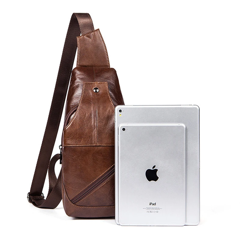 Мужская сумка-мессенджер из натуральной кожи повседневная сумка через плечо