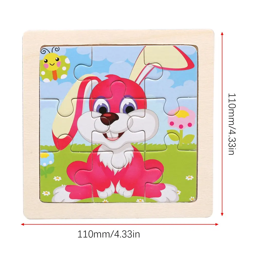 

Mini Size Kids Toy Wood Puzzle Wooden 3D Puzzle Jigsaw For Children Baby Cartoon Animal Traffic Puzzles Educational Toy
