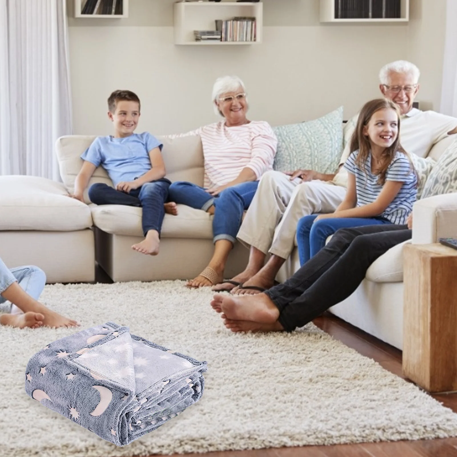 

Luminous Throw Blanket Soft Flannel Warm Nap Cover Growing Blanket For Children Bedroom Couch Sofa Office Christmas Gifts W0