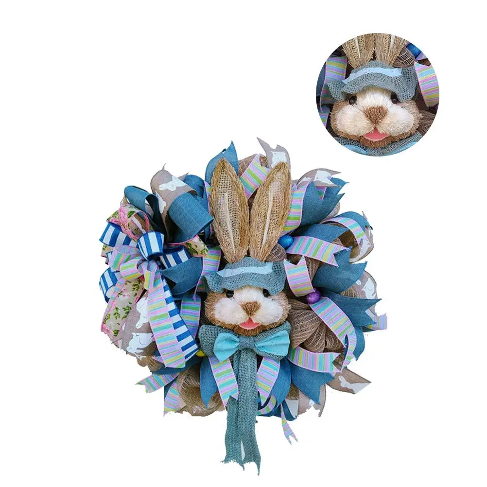 

DIY Easter Bunny Thief Wreath Garland Wall Hanging Welcome Sign For Front Door Home Decoration Craft Easter Party Decoration