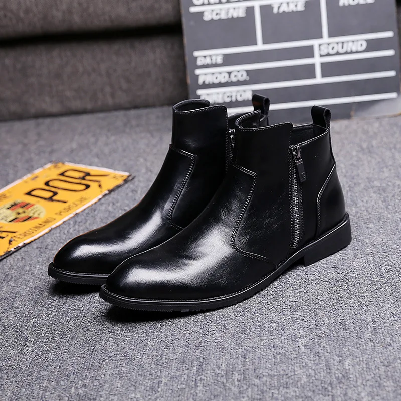 Мужские модные вечерние платья для ночного клуба обувь из коровьей кожи ботинки