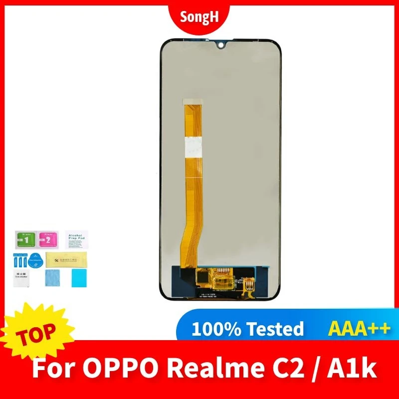 

AAA Quality LCD For OPPO Realme C2 LCD display touch panel screen digiziter sensor assembly for OPPO RMX1941 A1K lcd replacement