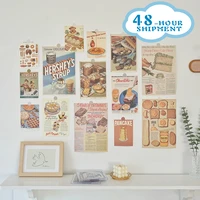 wg ins retro bread cake poster wall stickers dormitory room layout bedroom wall decoration