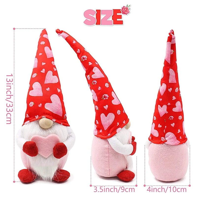 

Valentines Day Gnome Plush Elf Decorations - Valentine's Day Table Ornament, Valentine's Present, 2PCS Valentines Day