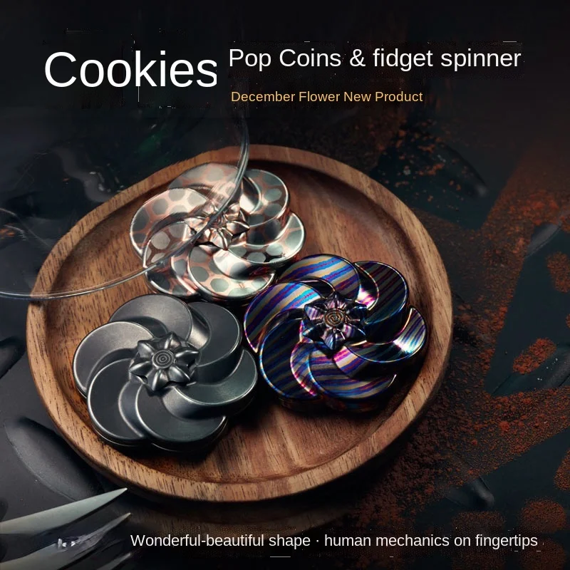 

Cookie Pop Coin Fingertip Gyro Ppb Metal Ring Coin Push Card Decompression Artifact EDC