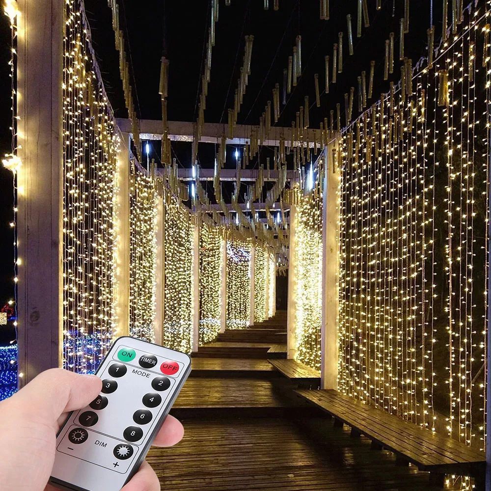 СВЕТОДИОДНАЯ Гирлянда занавеска Рождественский светильник ный шнурок с s