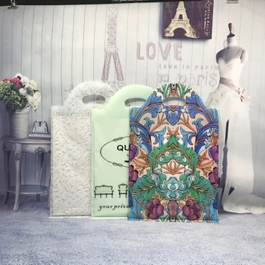 100pcs Extra thick plastic gift bags boutique men's and women's children's clothing stores carry free shipping | Дом и сад