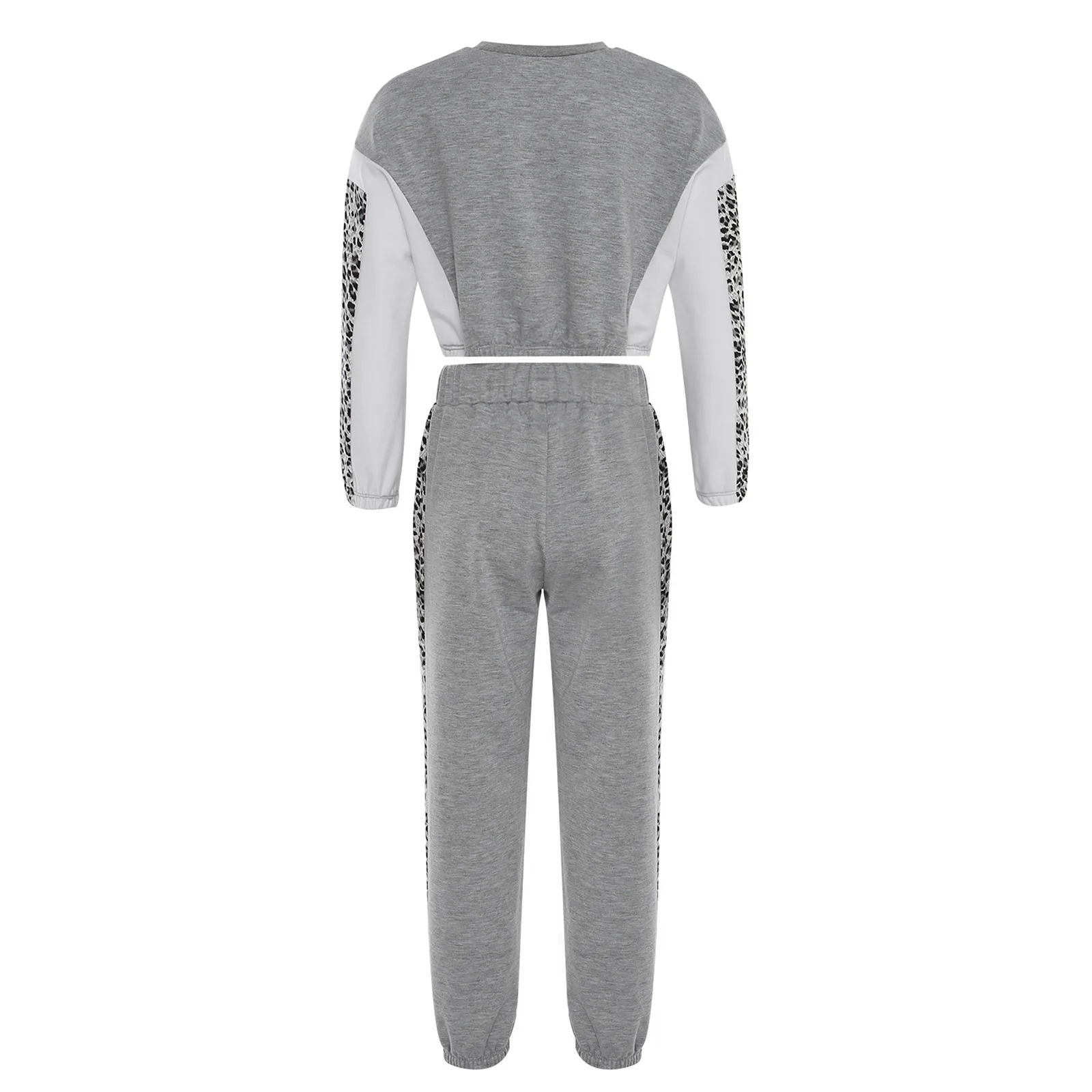 Спортивный костюм TiaoBug для девочек комплект из 2 предметов свитшот с круглым