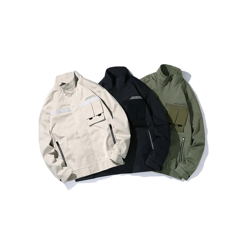 

Men Military Jacket Coats Casual Windbreaker Pockets Men's Overalls Bomber Jacket Hip Hop Streetwear Man Outwear