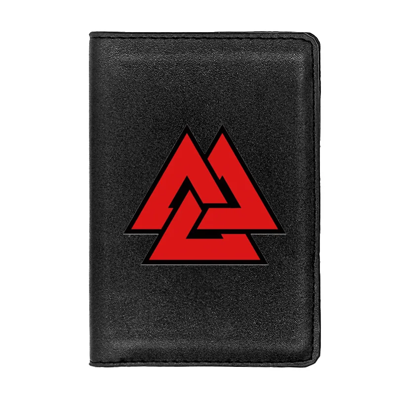 

The Mysterious Viking Triangle Symbol Passport Cover Men Women Leather Slim ID Card Travel Holder Wallet Document Organizer Case