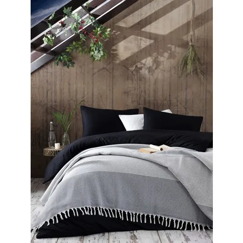 

Bed Cover Striped Fringed-Diamond Anthracite Double Personality 2021