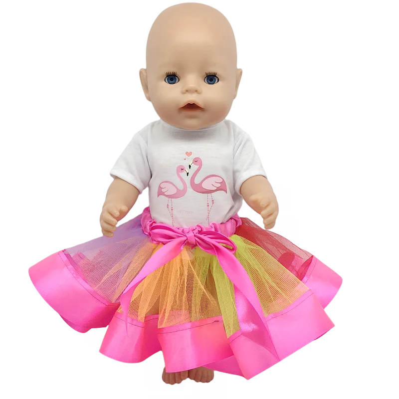 

Fit 17 inch Baby New Born 43cm Doll Clothes Accessories Pink Yellow Blue Decor Mermaid Top Suit For Baby Festival Birthday Gift